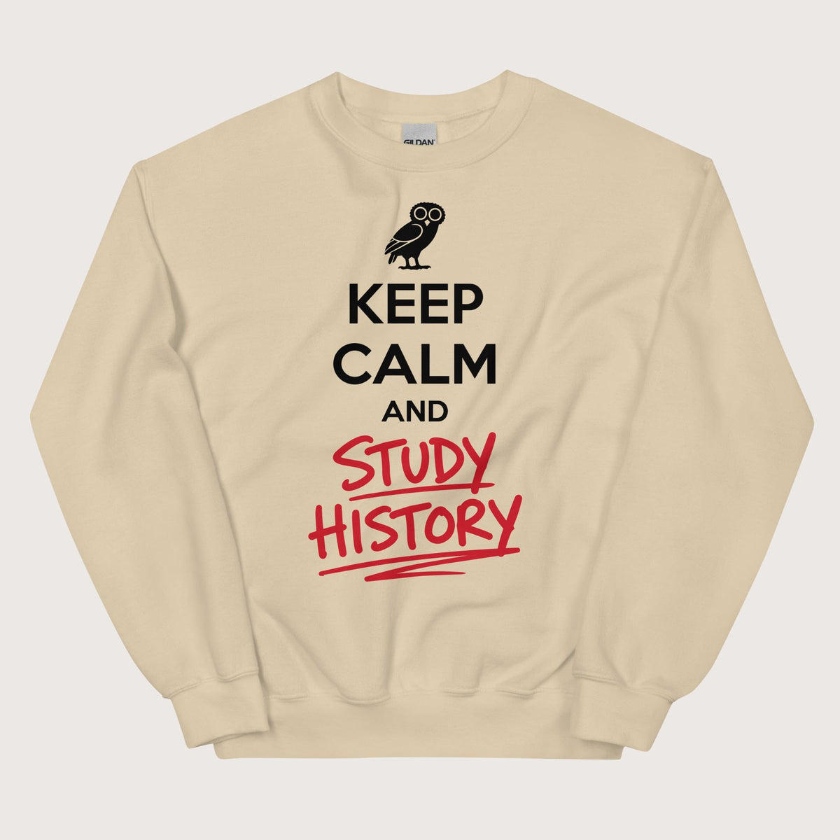 Sand Keep Calm and Study History Sweatshirt - history buff gift by HistoHead