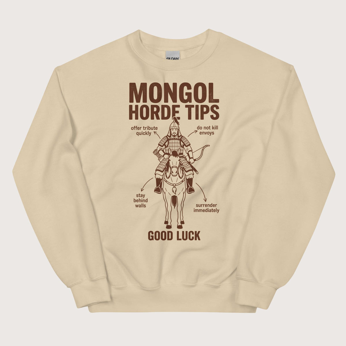 Sand Mongol Horde Tips Sweatshirt - history buff gift by HistoHead