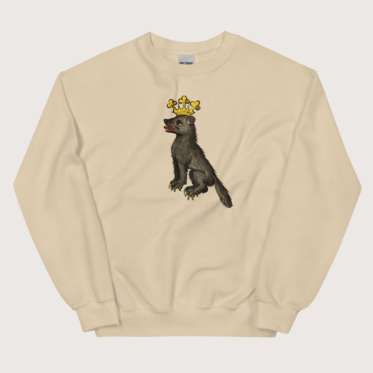 Sand Medieval Wolf King Sweatshirt - history buff gift by HistoHead