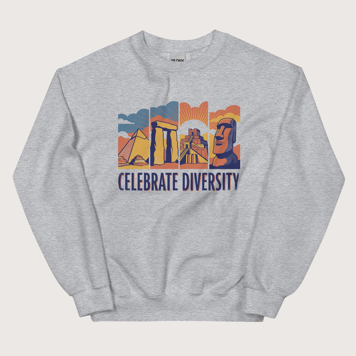 Sport Grey Celebrate Diversity Stone Wonders Edition Sweatshirt - history buff gift by HistoHead