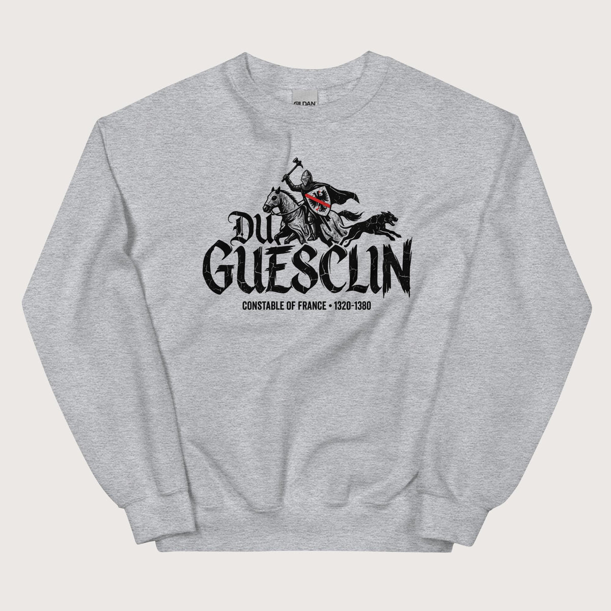 Sport Grey Du Guesclin Sweatshirt - history buff gift by HistoHead