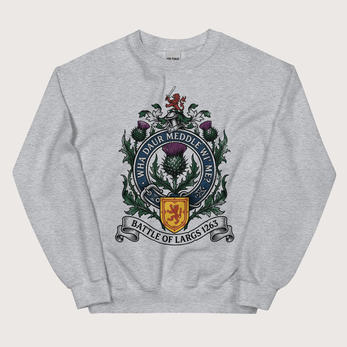 Sport Grey Scotland Battle of Largs 1263 Sweatshirt - history buff gift by HistoHead