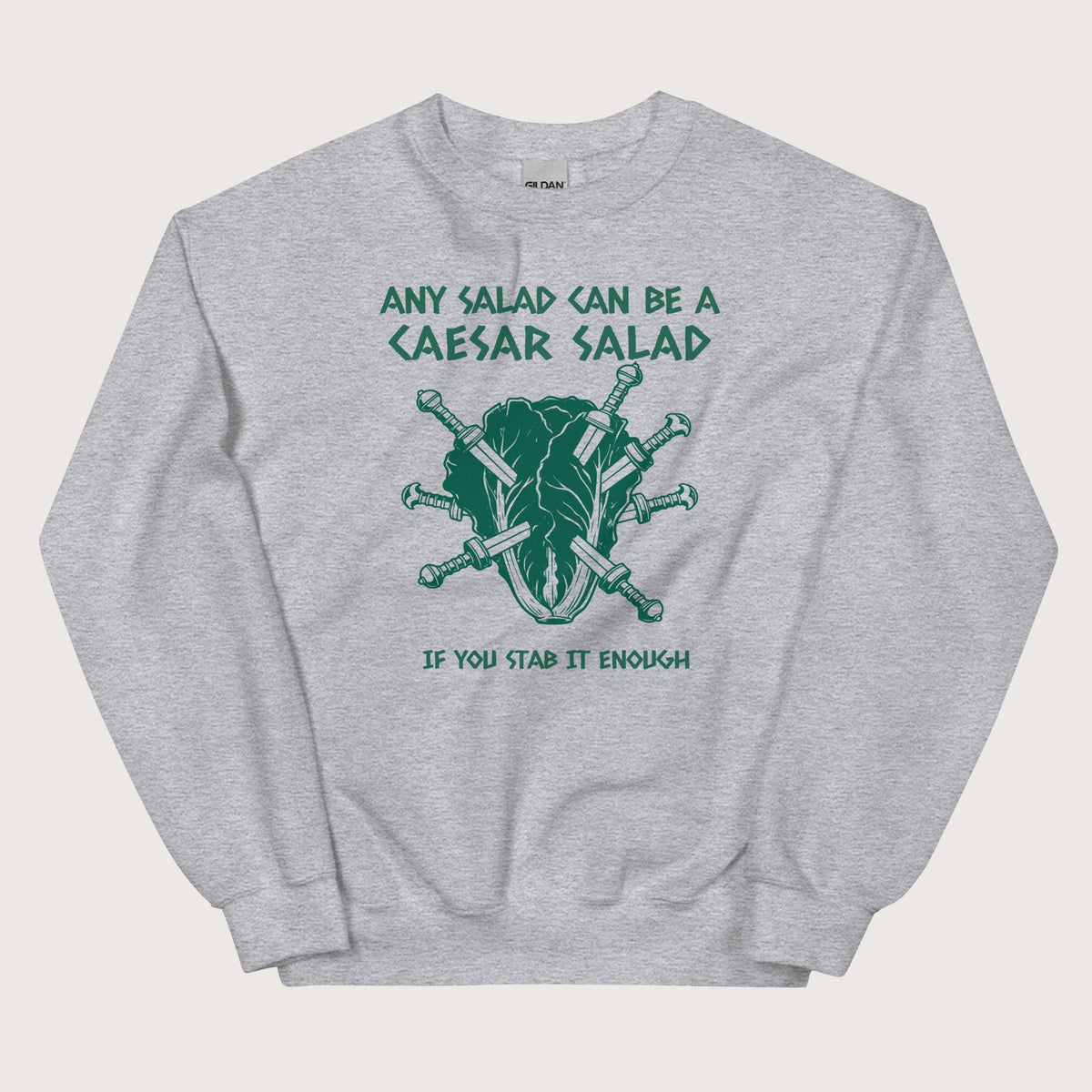 Sport Grey Caesar Salad Sweatshirt - history buff gift by HistoHead