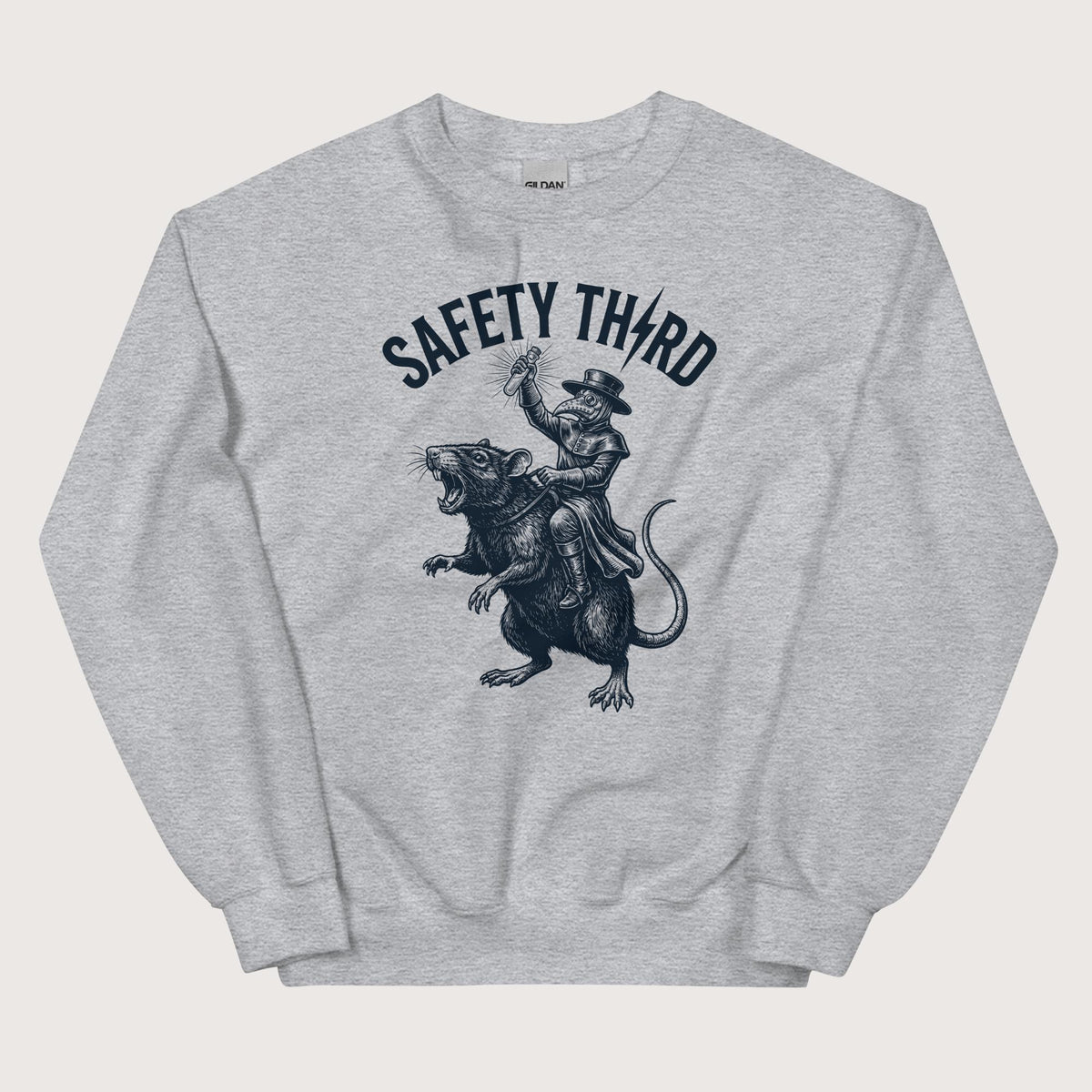 Sport Grey Plague Doctor Safety Third Sweatshirt - history buff gift by HistoHead