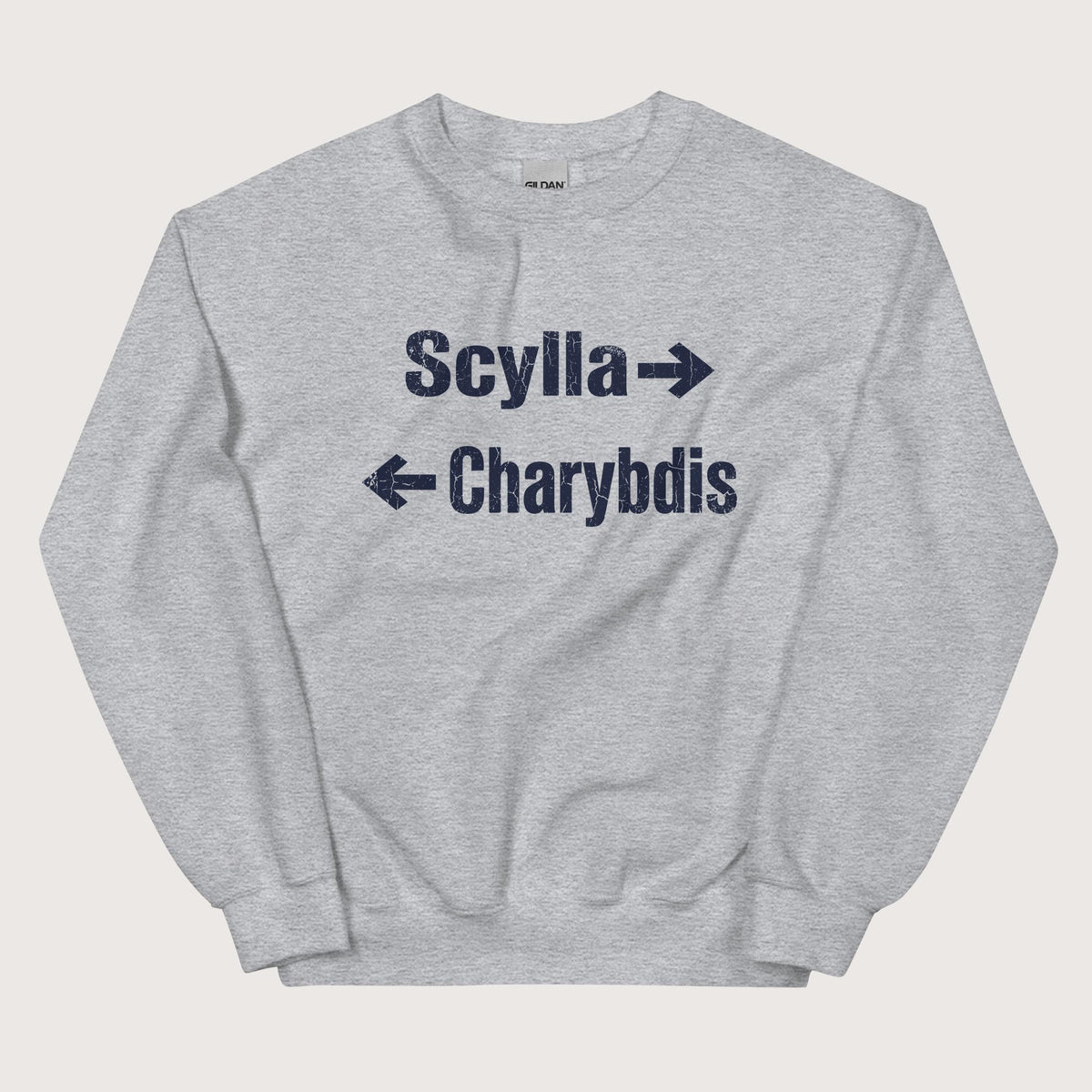 Sport Grey Between Scylla and Charybdis Sweatshirt - history buff gift by HistoHead