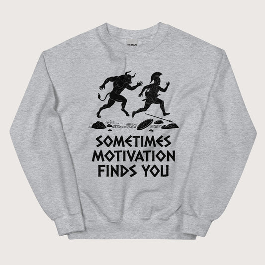 Sport Grey Motivation Finds You Minotaur Edition Sweatshirt - history buff gift by HistoHead
