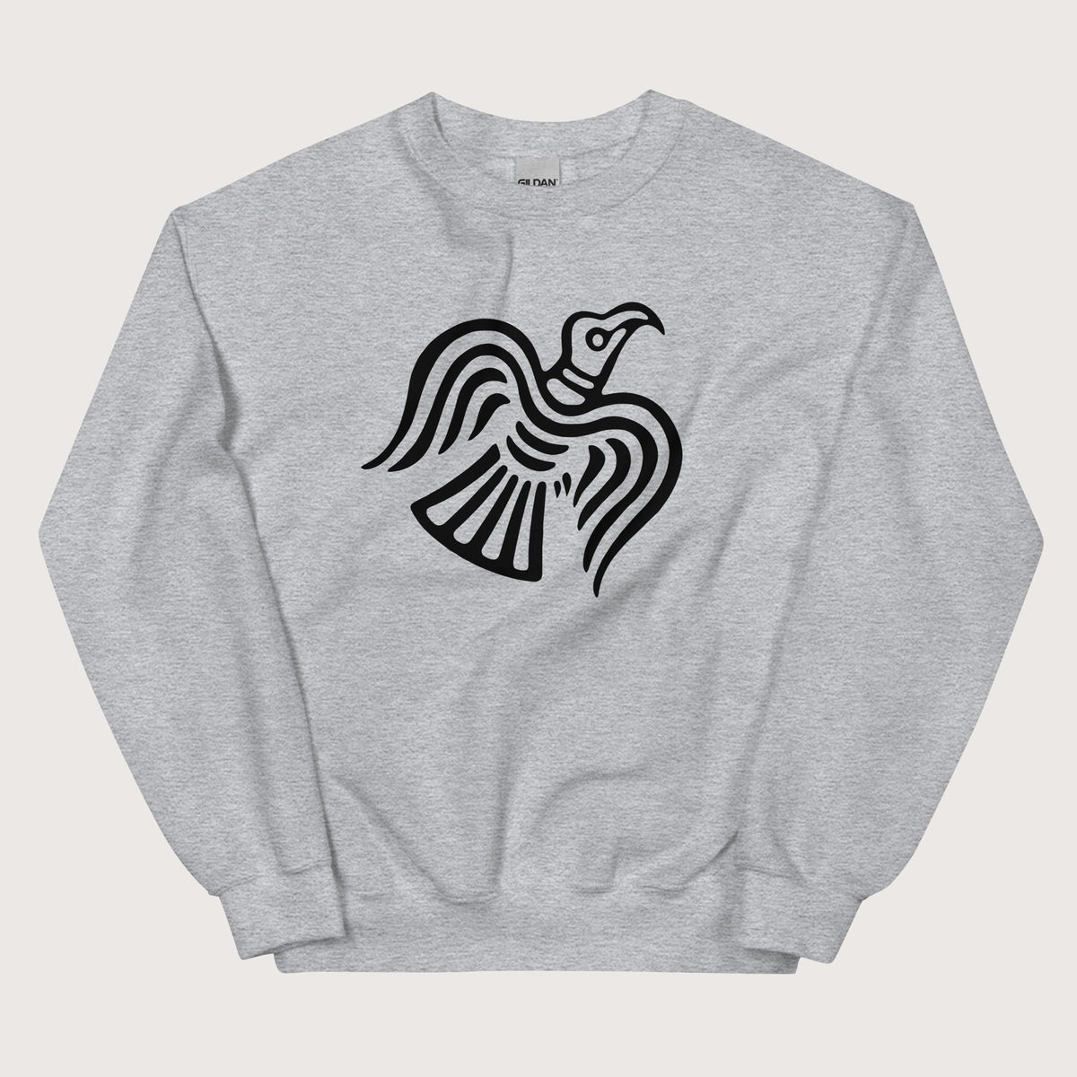 Sport Grey Viking Raven Symbol Sweatshirt - history buff gift by HistoHead