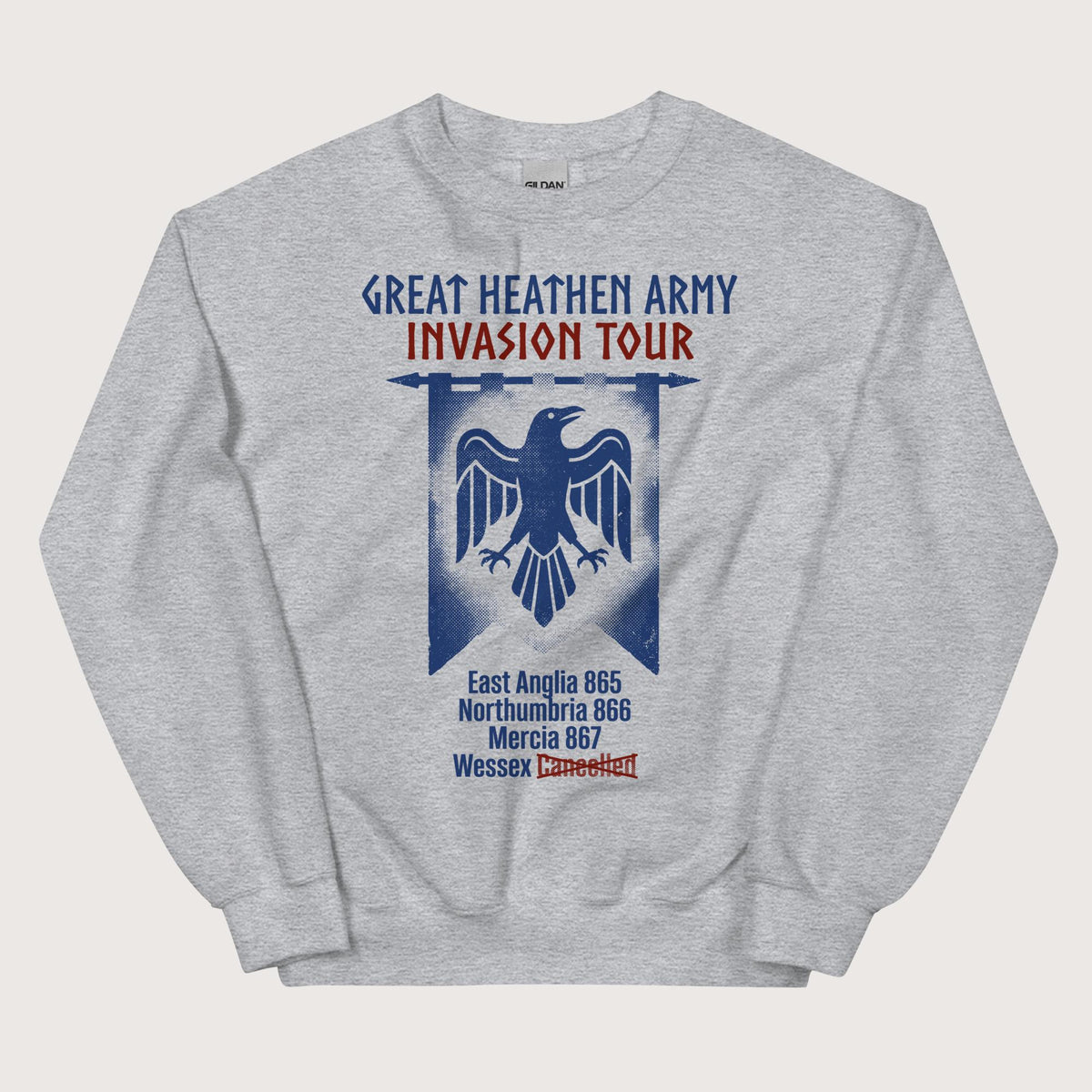 Sport Grey Great Heathen Army Invasion Tour Sweatshirt - history buff gift by HistoHead