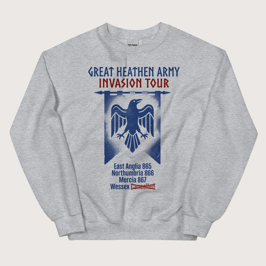 Sport Grey Great Heathen Army Invasion Tour Sweatshirt - history buff gift by HistoHead