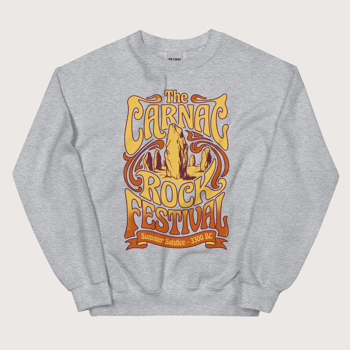 Sport Grey Carnac Rock Festival Sweatshirt - history buff gift by HistoHead