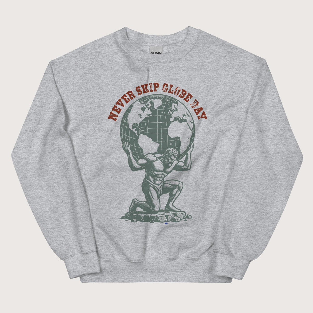 Sport Grey Atlas Never Skip Globe Day Sweatshirt - history buff gift by HistoHead