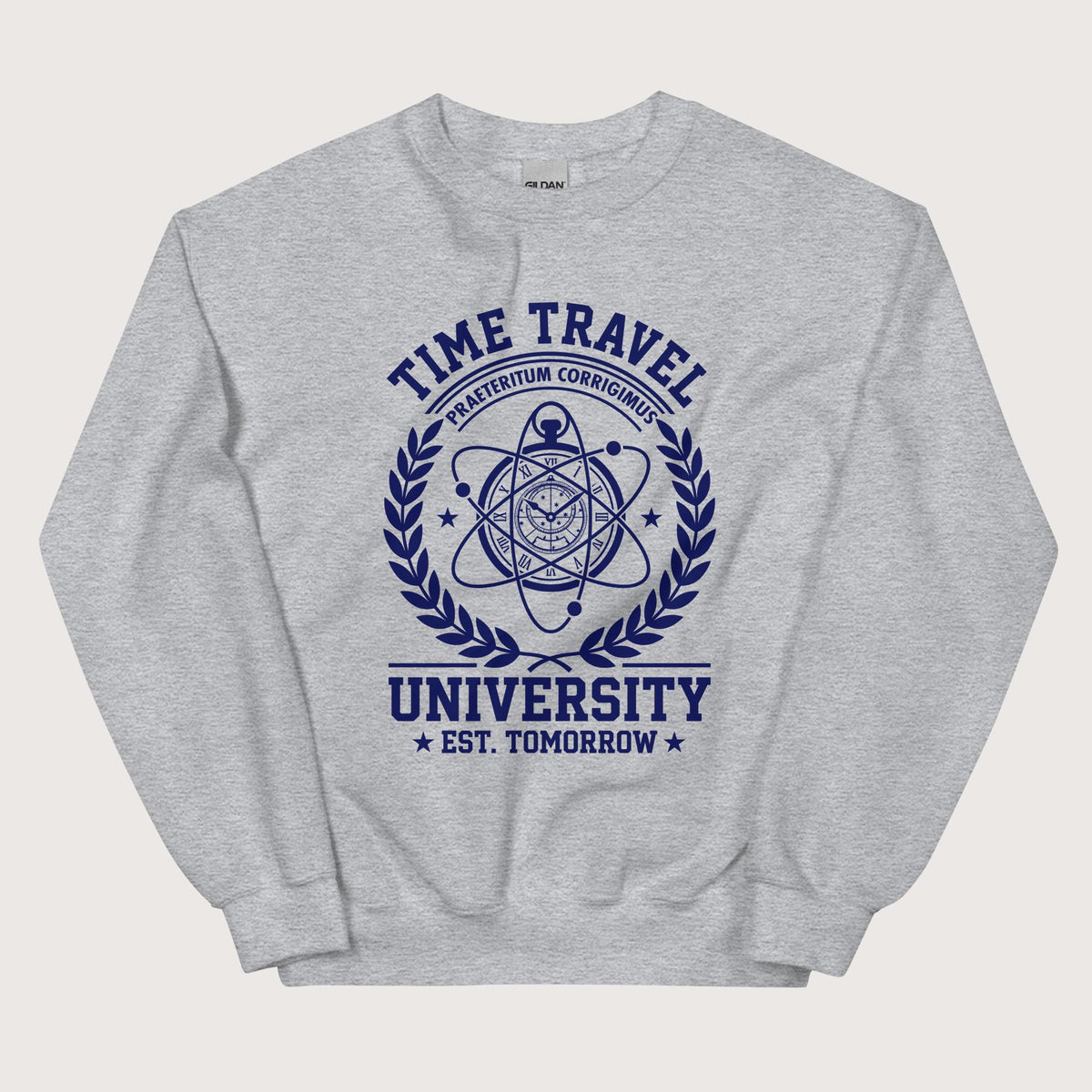 Sport Grey Time Travel University Sweatshirt - history buff gift by HistoHead