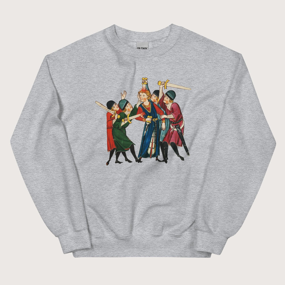 Sport Grey Medieval Positivity Sweatshirt - history buff gift by HistoHead