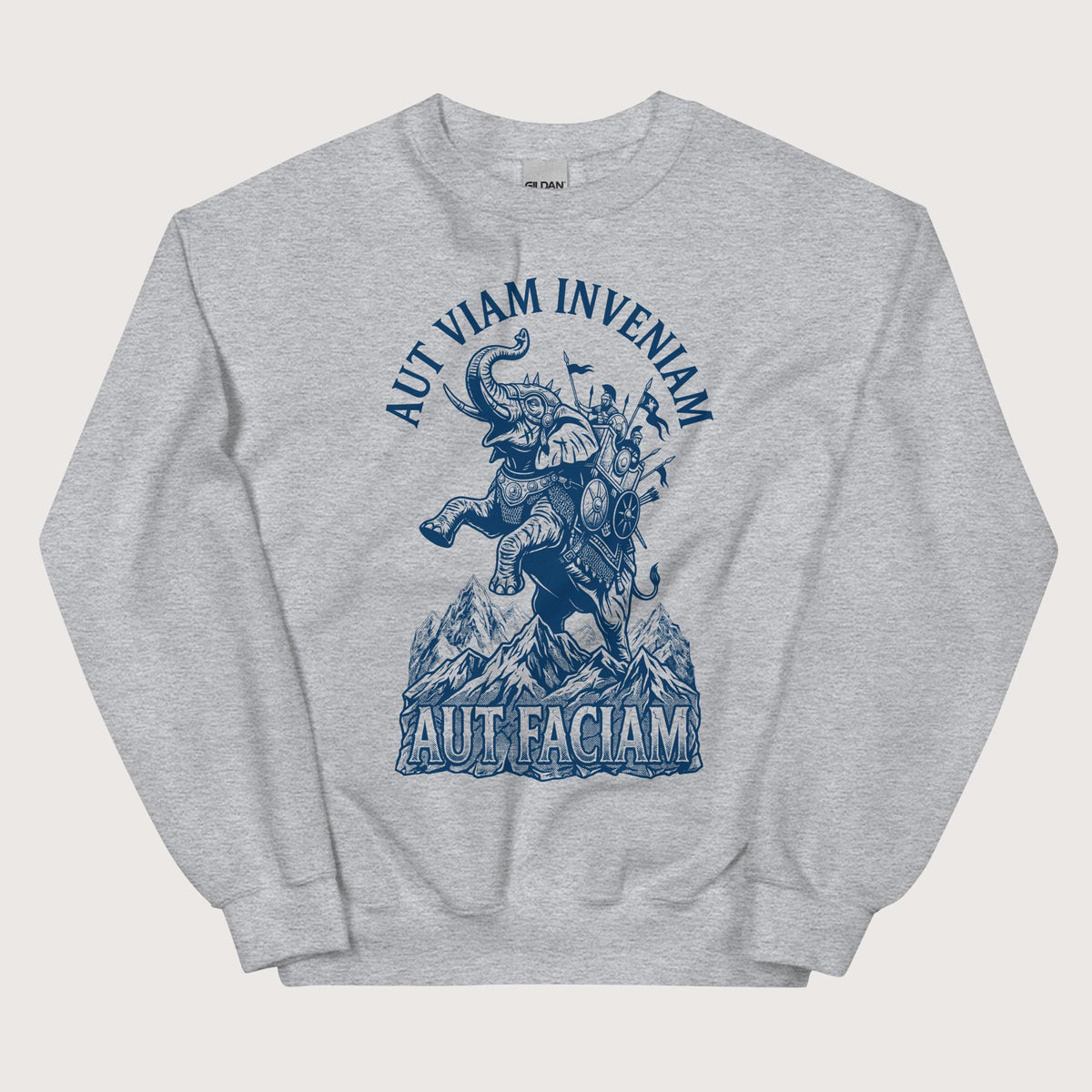 Sport Grey Aut Viam Inveniam Hannibal Quote Sweatshirt - history buff gift by HistoHead