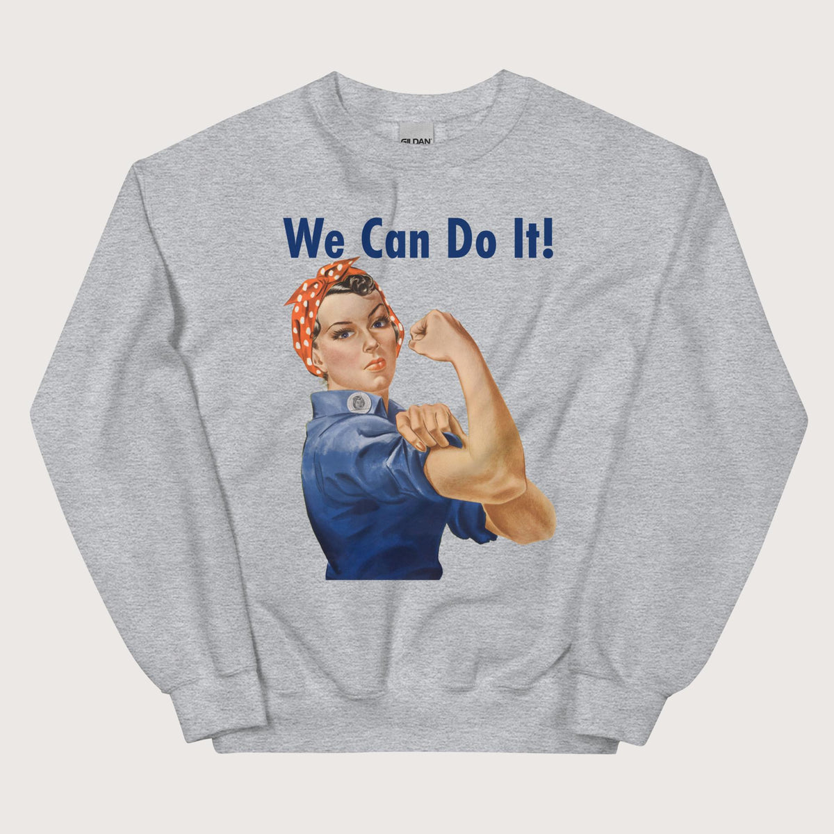 Sport Grey Rosie We Can Do It Sweatshirt - history buff gift by HistoHead