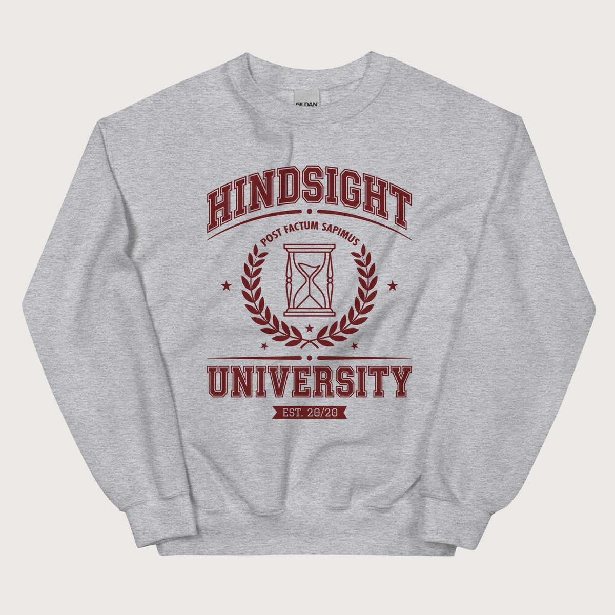 Sport Grey Hindsight University Sweatshirt - history buff gift by HistoHead