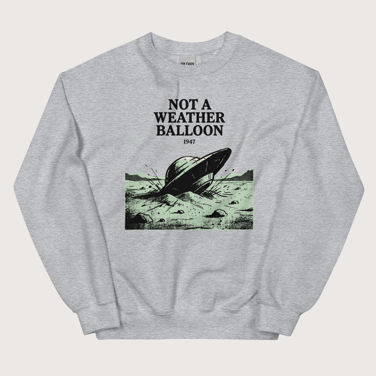 Sport Grey Roswell Weather Balloon Sweatshirt - history buff gift by HistoHead