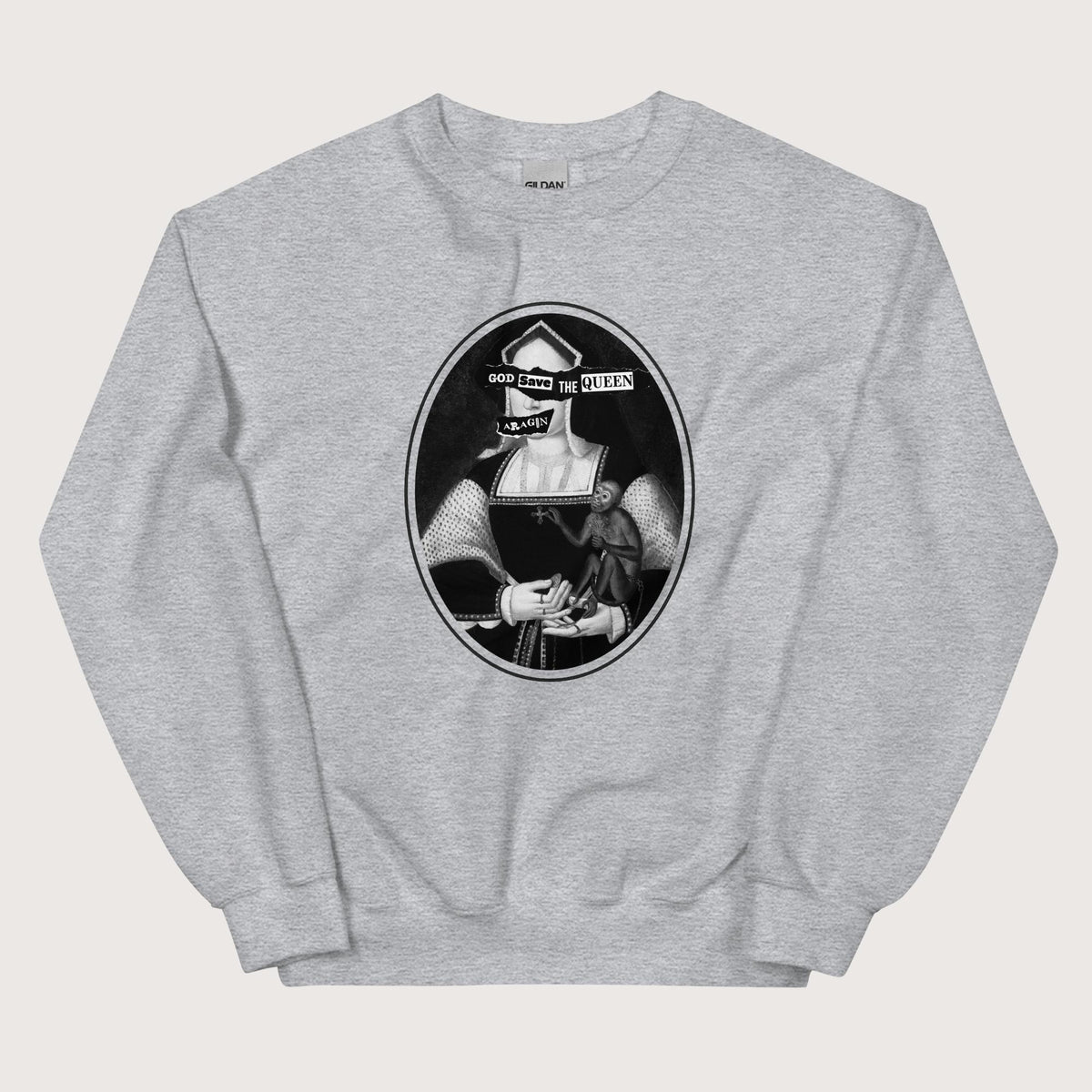 Sport Grey God Save the Queen Katherine of Aragon Sweatshirt - history buff gift by HistoHead