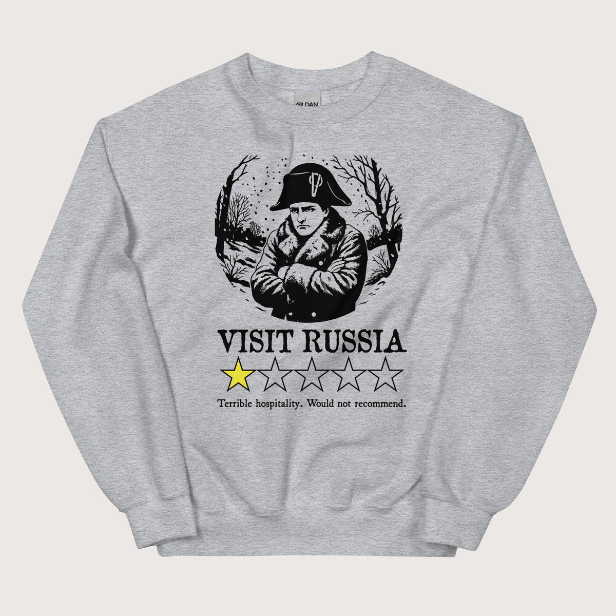Sport Grey Napoleon Visit Russia Review Sweatshirt - history buff gift by HistoHead