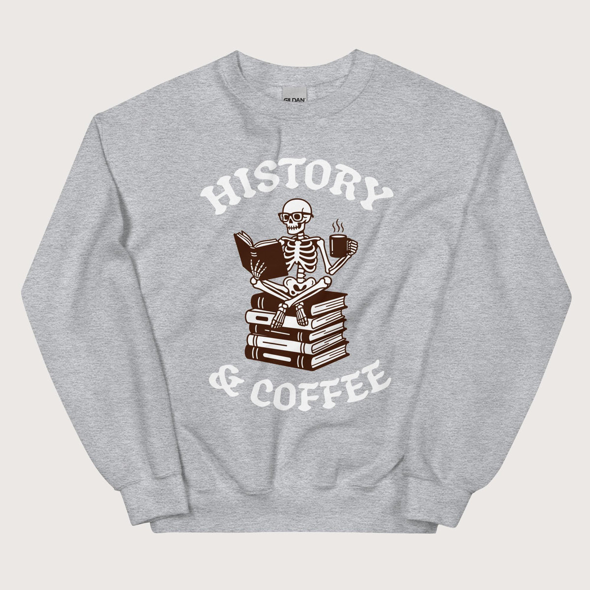 Sport Grey History & Coffee Sweatshirt - history buff gift by HistoHead