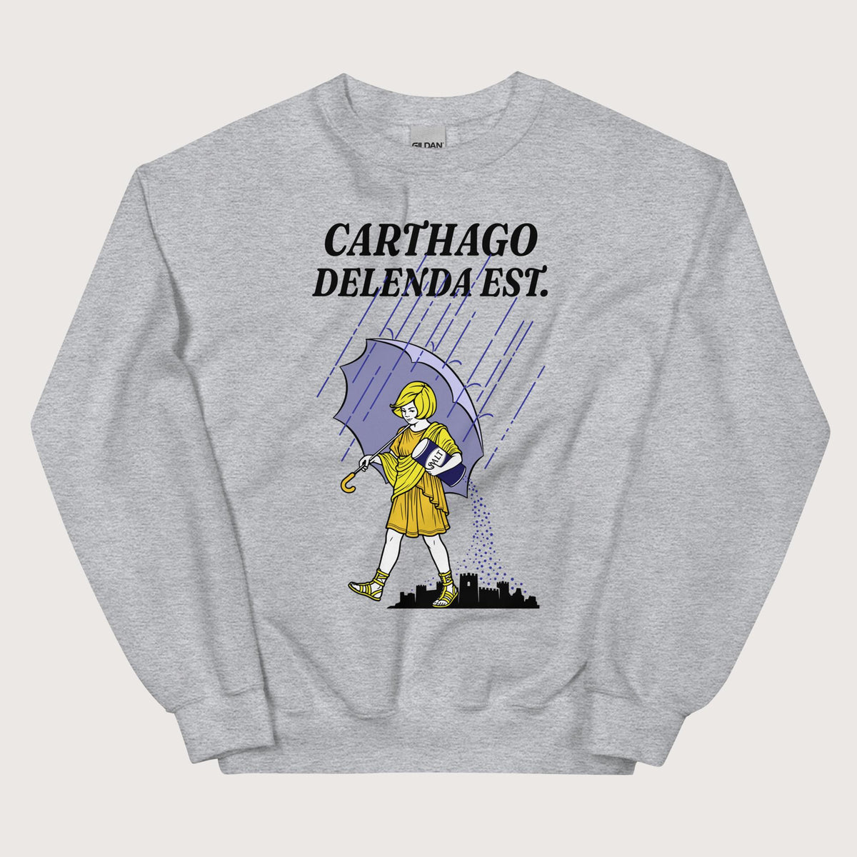Sport Grey Carthago Delenda Est Salt Girl Sweatshirt - history buff gift by HistoHead