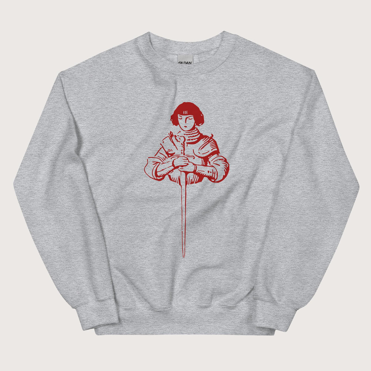 Sport Grey Joan of Arc Stamp Sweatshirt - history buff gift by HistoHead
