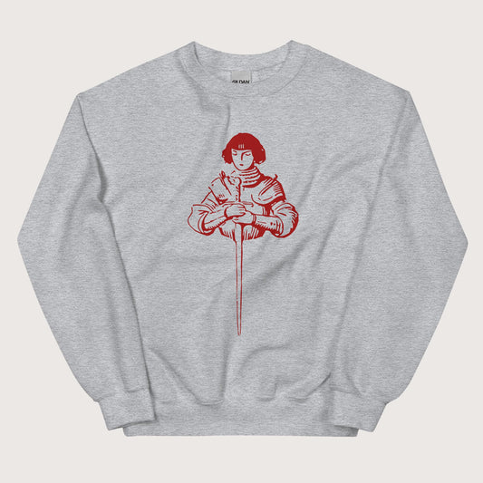 Sport Grey Joan of Arc Stamp Sweatshirt - history buff gift by HistoHead