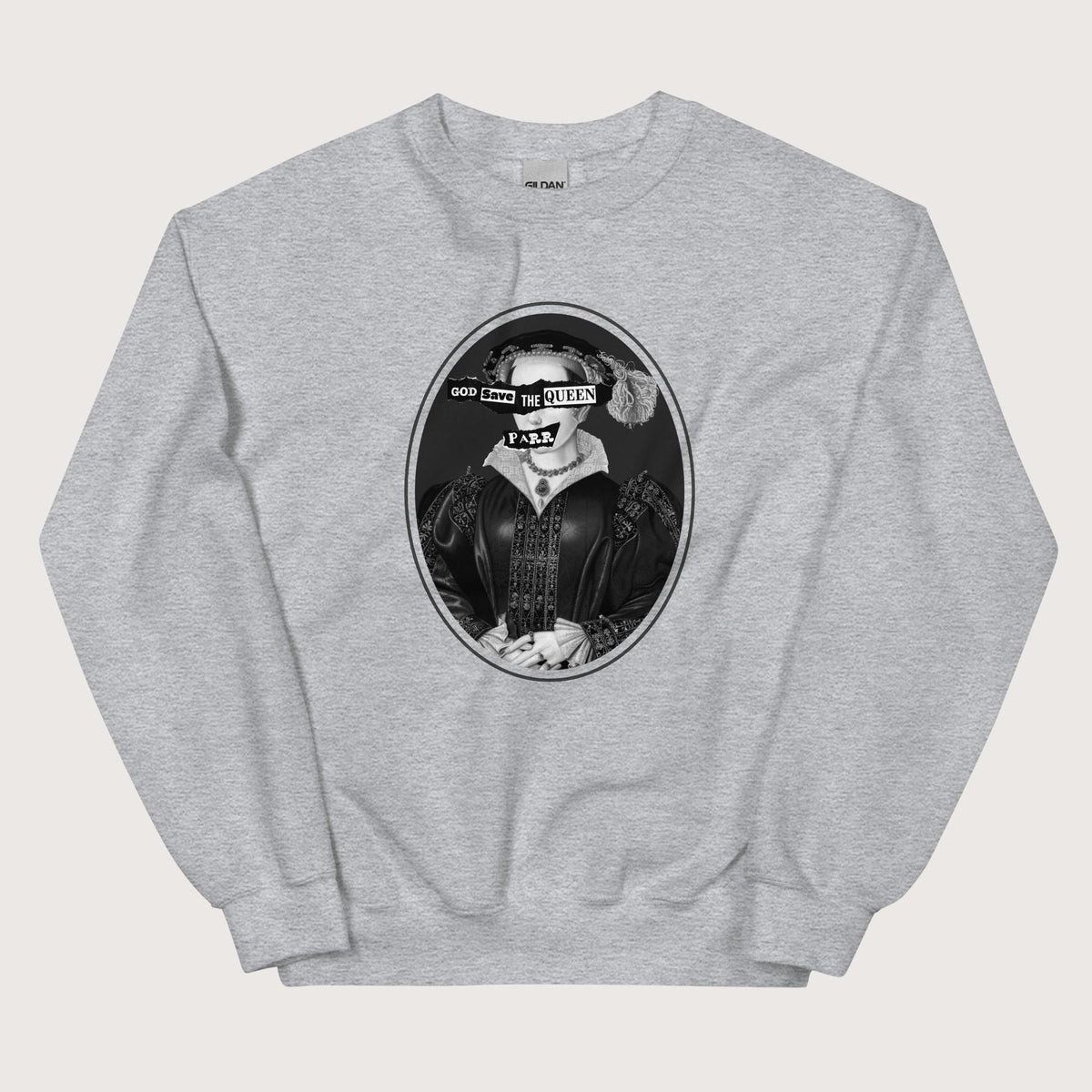 Sport Grey God Save the Queen Catherine Parr Sweatshirt - history buff gift by HistoHead
