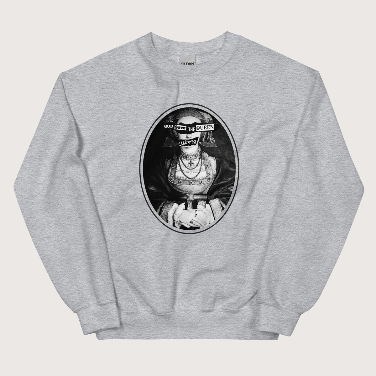 Sport Grey God Save the Queen Anne of Cleves Sweatshirt - history buff gift by HistoHead