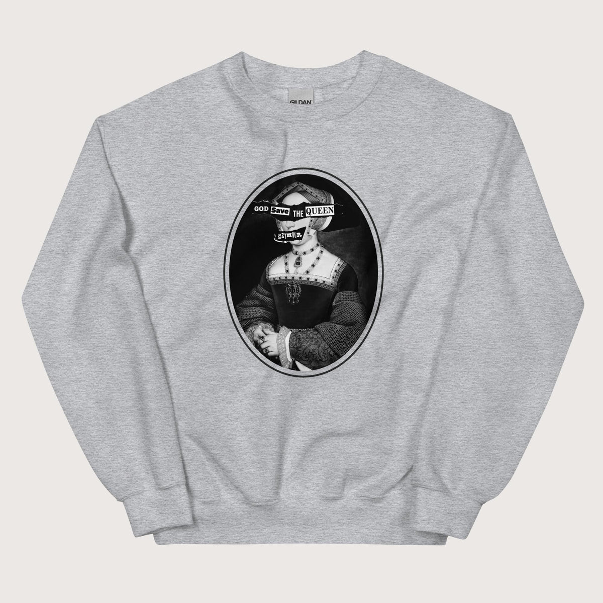 Sport Grey God Save the Queen Jane Seymour Sweatshirt - history buff gift by HistoHead