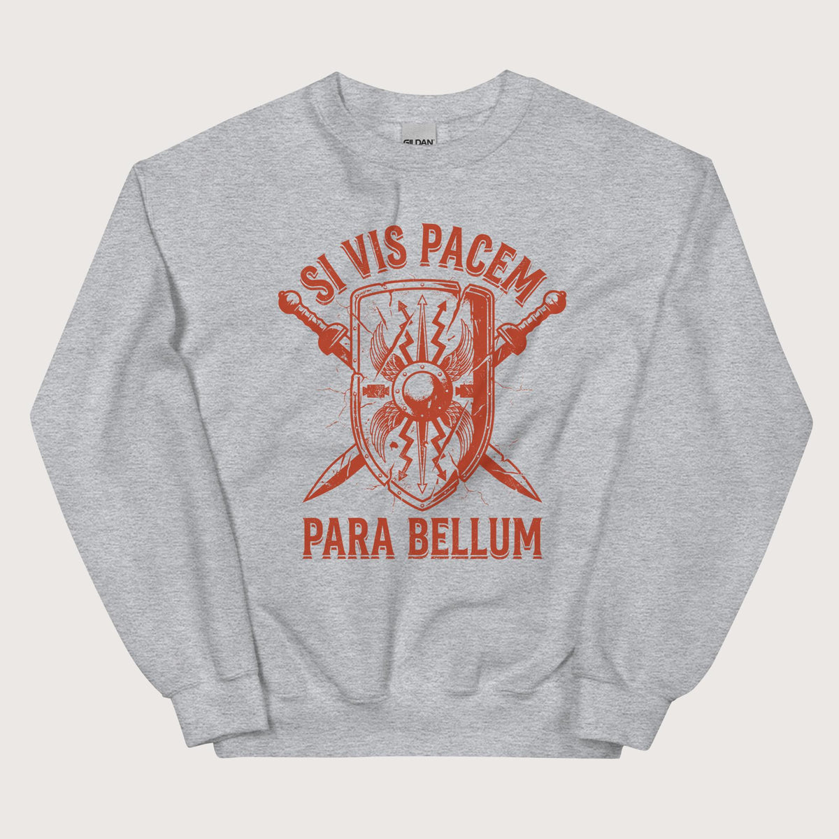 Sport Grey Si Vis Pacem Para Bellum Scutum Sweatshirt - history buff gift by HistoHead