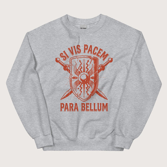 Sport Grey Si Vis Pacem Para Bellum Scutum Sweatshirt - history buff gift by HistoHead