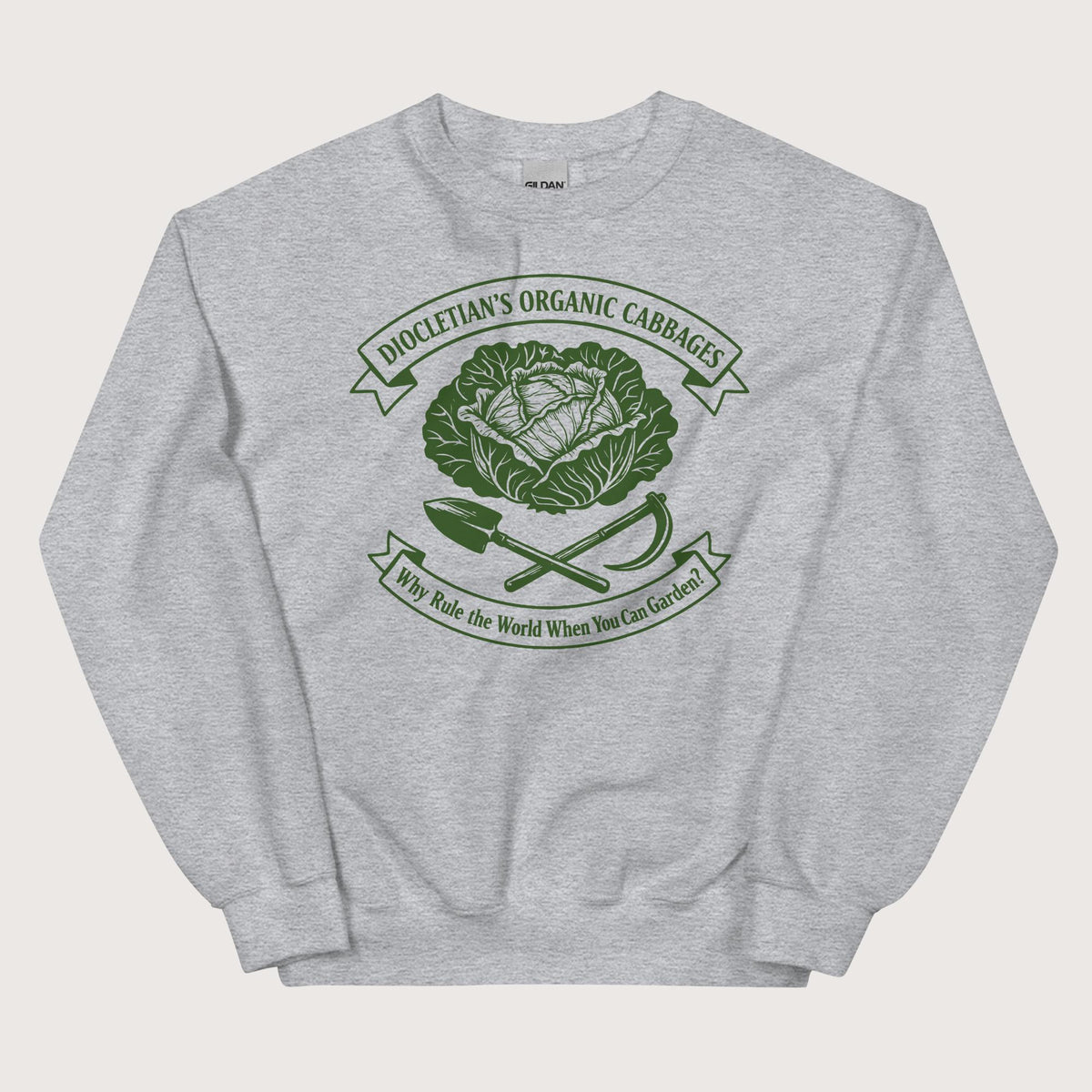 Sport Grey Diocletian's Cabbage Sweatshirt - history buff gift by HistoHead