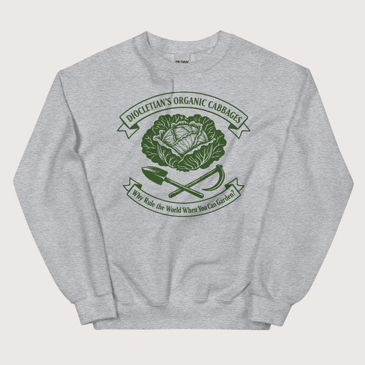 Sport Grey Diocletian's Cabbage Sweatshirt - history buff gift by HistoHead