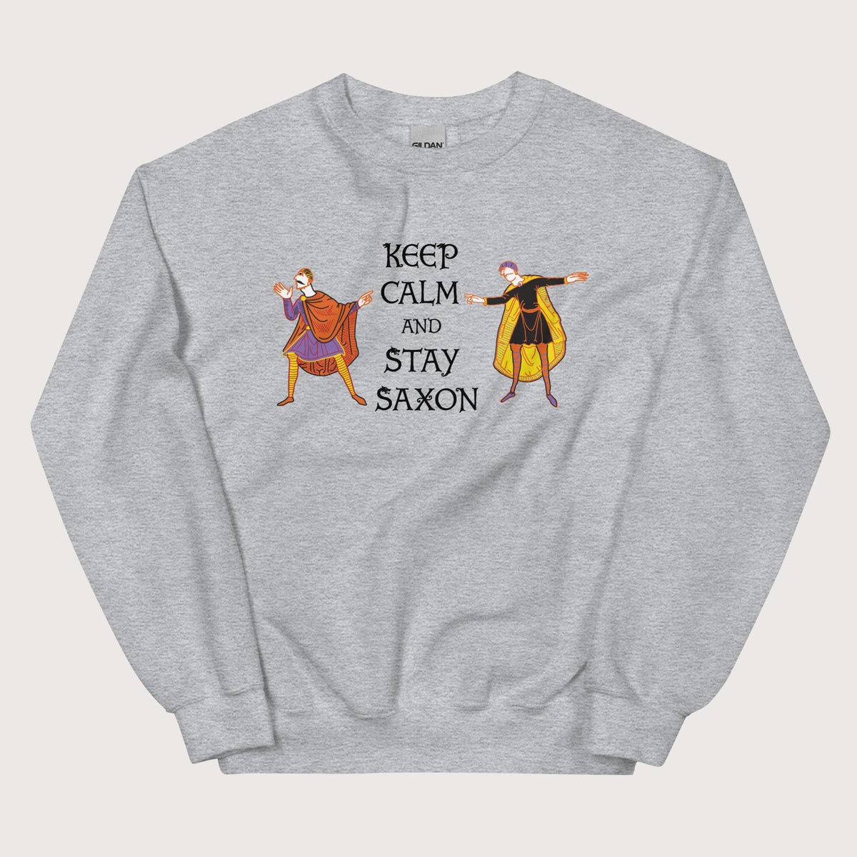 Sport Grey Harold Godwinson Keep Calm and Stay Saxon Sweatshirt - history buff gift by HistoHead