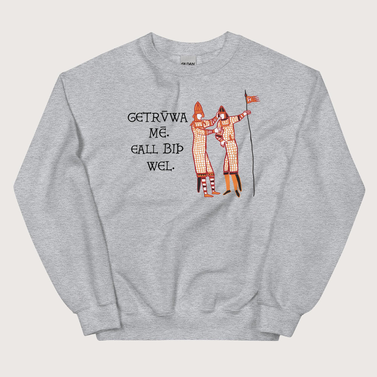 Sport Grey Bayeux Tapestry Trust Me Everything Will Be Fine Old English Sweatshirt - history buff gift by HistoHead