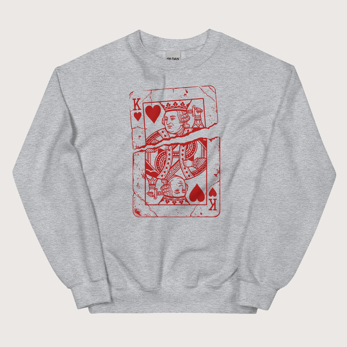 Sport Grey Louis XVI Playing Card Sweatshirt - history buff gift by HistoHead