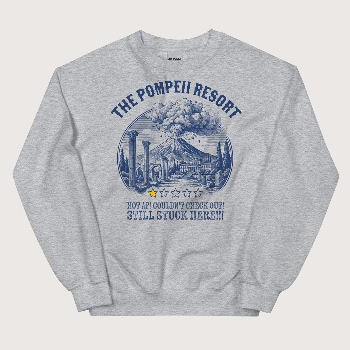 Sport Grey The Pompeii Resort Review Sweatshirt - history buff gift by HistoHead