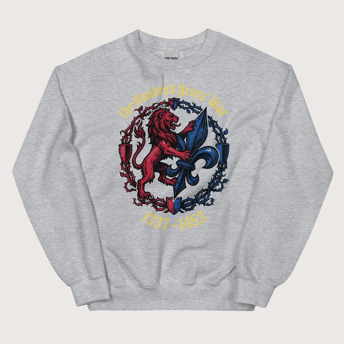 Sport Grey The Hundred Years' War Sweatshirt - history buff gift by HistoHead