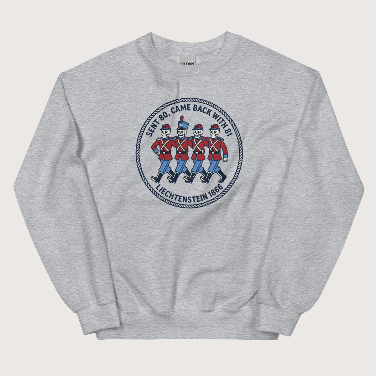 Sport Grey Liechtenstein 1866 Sweatshirt - history buff gift by HistoHead