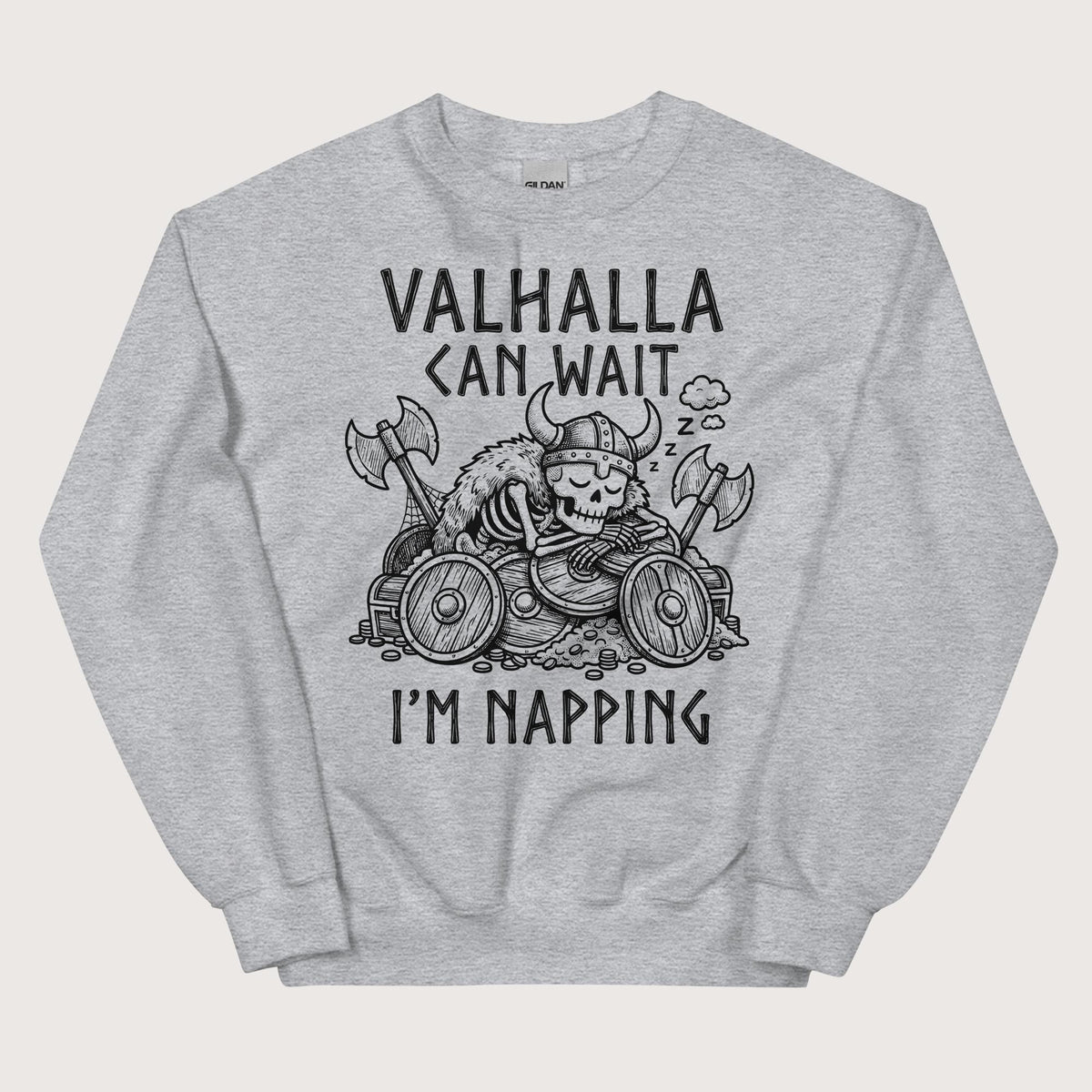 Sport Grey Valhalla Can Wait Sweatshirt - history buff gift by HistoHead