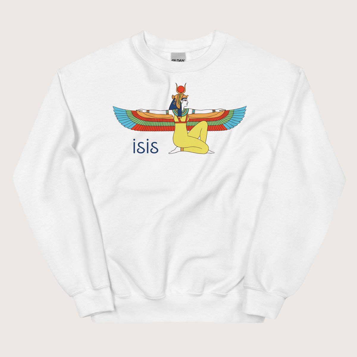 White Egyptian Goddess Isis Sweatshirt - history buff gift by HistoHead