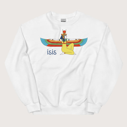 White Egyptian Goddess Isis Sweatshirt - history buff gift by HistoHead