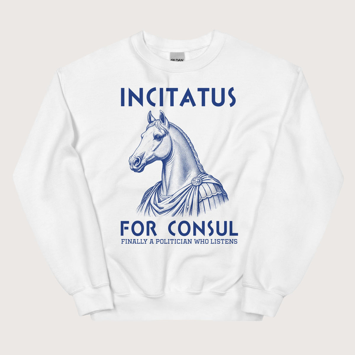 White Incitatus For Consul Sweatshirt - history buff gift by HistoHead