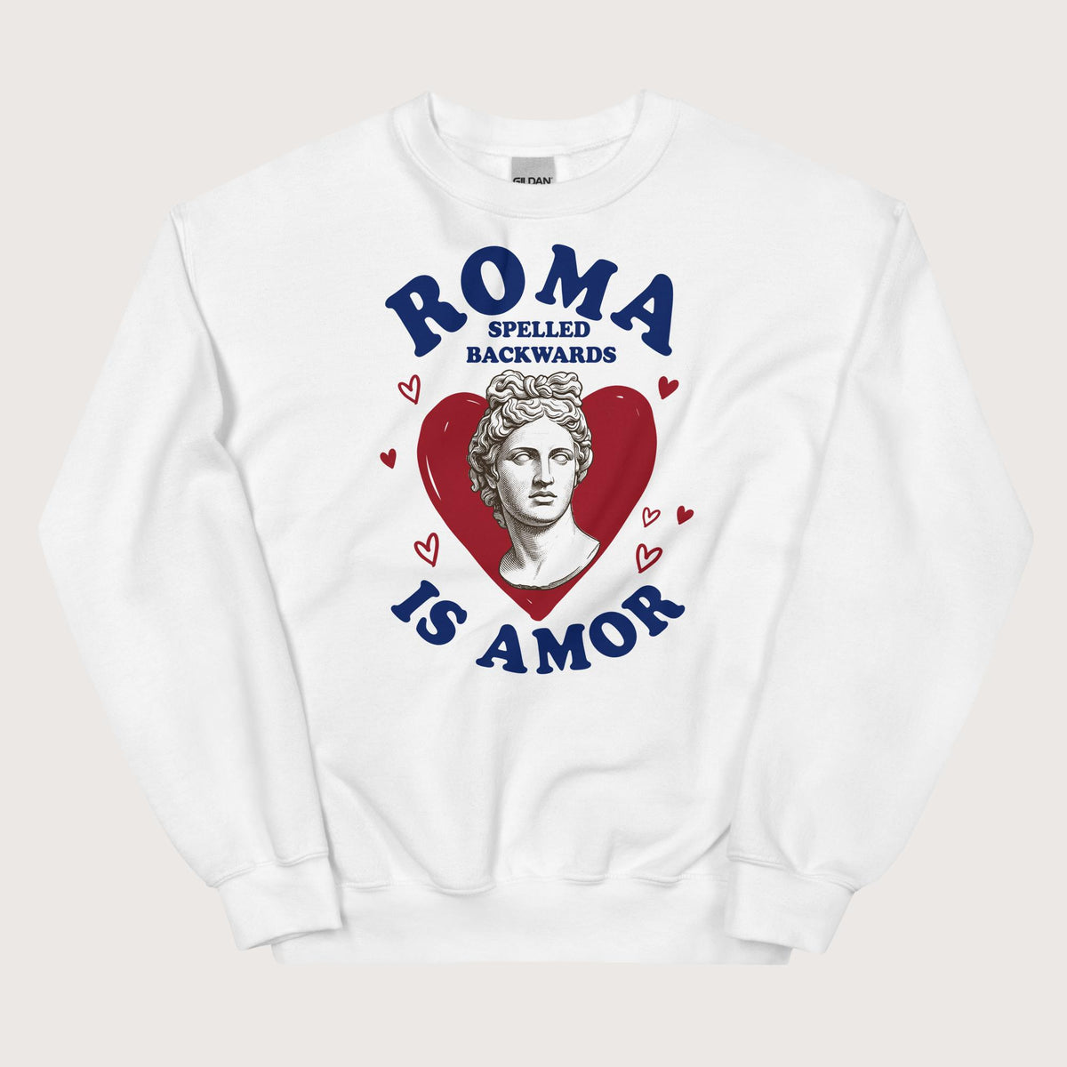 White Roma Spelled Backwards Is Amor Sweatshirt - history buff gift by HistoHead