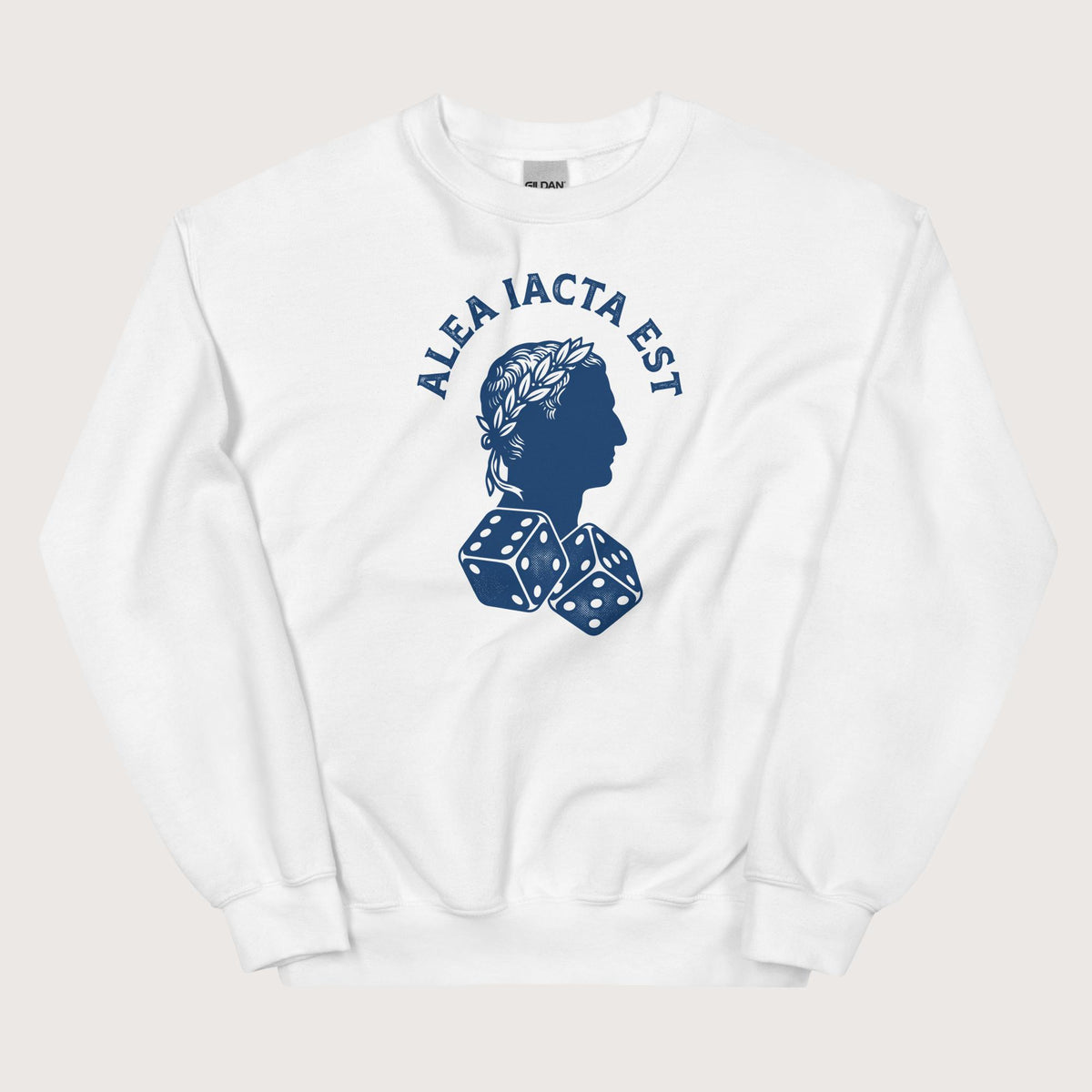 White Alea Iacta Est Caesar Quote Sweatshirt - history buff gift by HistoHead