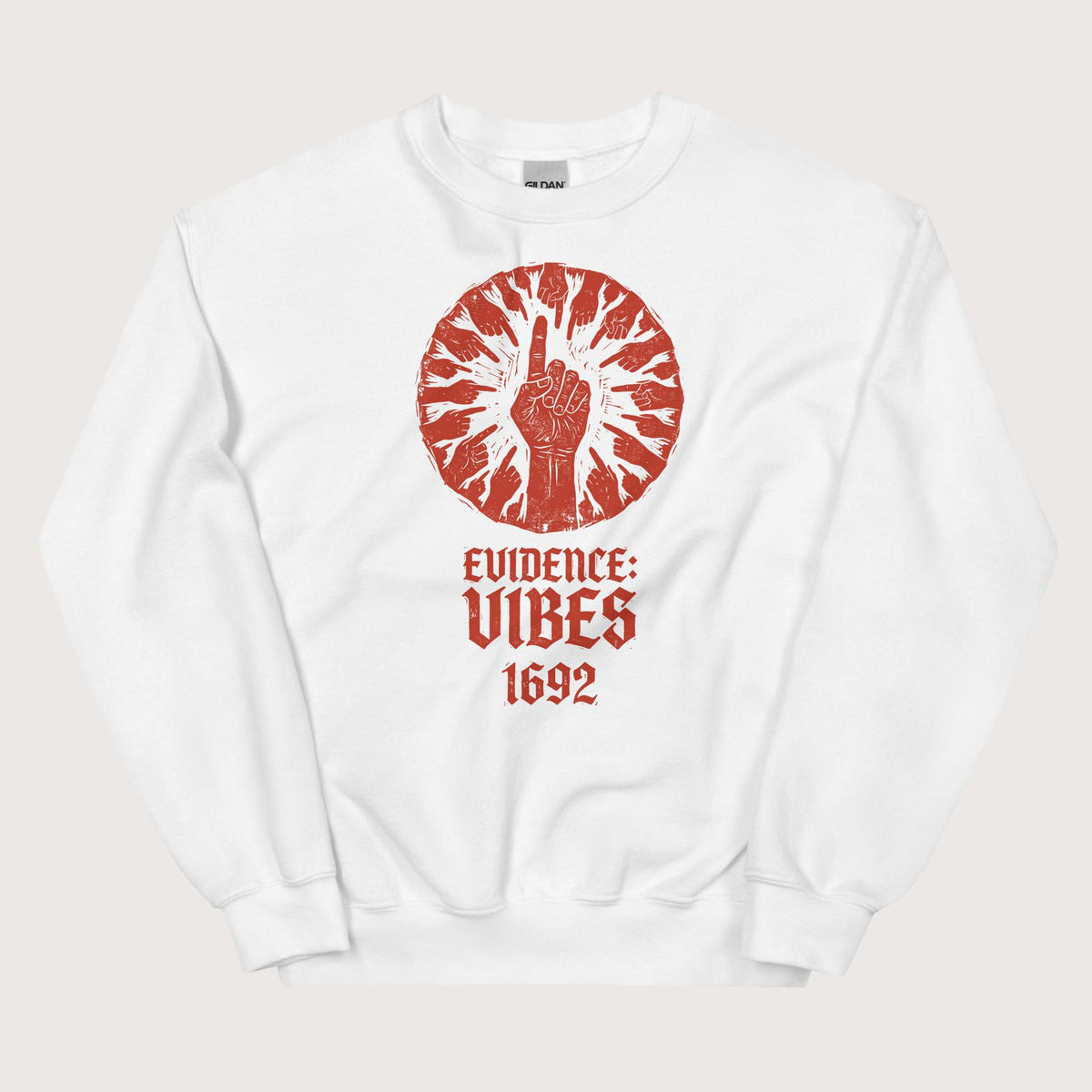 White 1692 Salem Witch Trials Evidence Sweatshirt - history buff gift by HistoHead