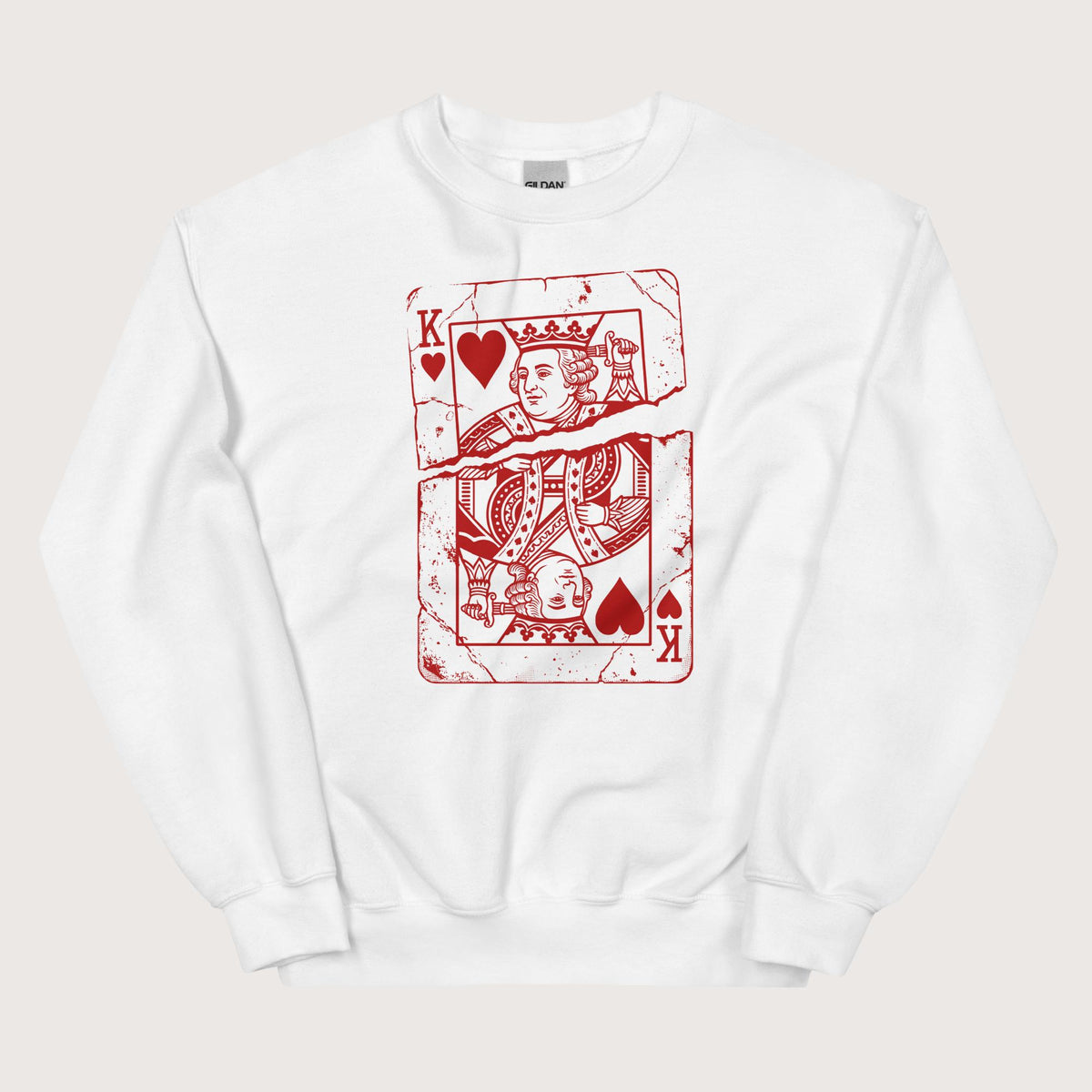 White Louis XVI Playing Card Sweatshirt - history buff gift by HistoHead