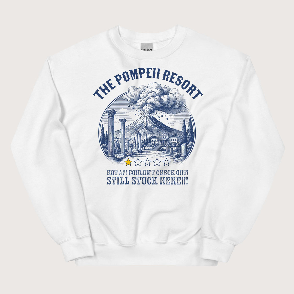 White The Pompeii Resort Review Sweatshirt - history buff gift by HistoHead