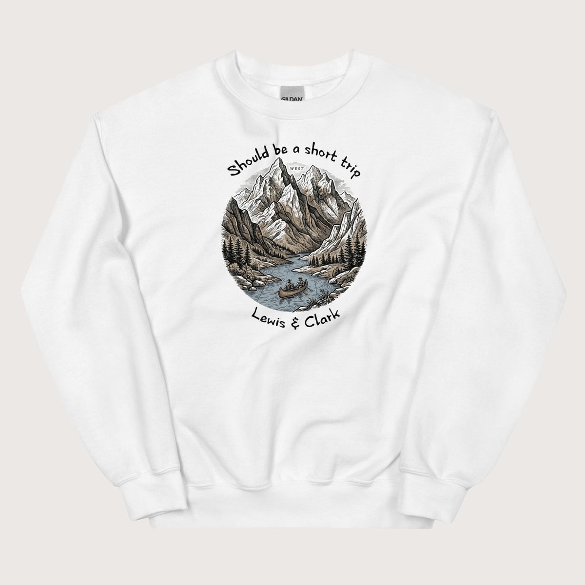 White Lewis & Clark Short Trip Sweatshirt - history buff gift by HistoHead